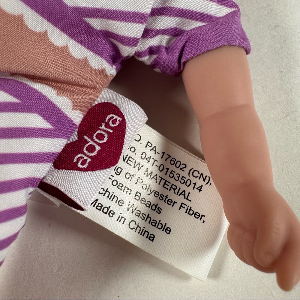 Charisma Brands Adora Baby Doll Splashtime Foam Beads 8" 2019 Purple Striped - Picture 7 of 11